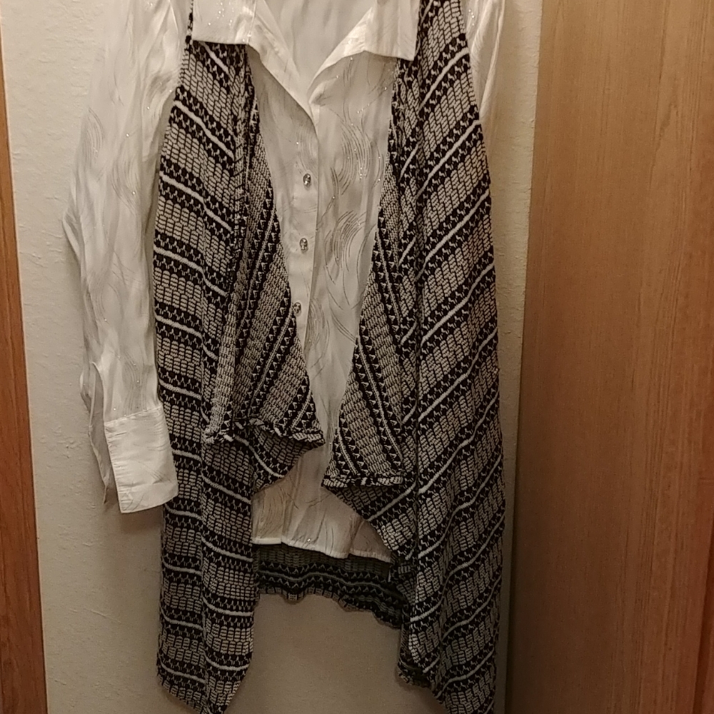 Blouse with cardigan